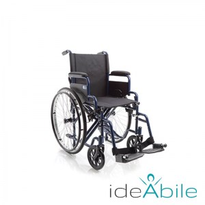Sedia a rotelle pieghevole ad autospinta trasformabile in transito, vista generale