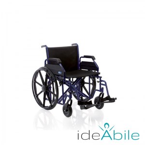 Sedia a rotelle pieghevole ad autospinta bariatrica con doppia crociera, vista generale